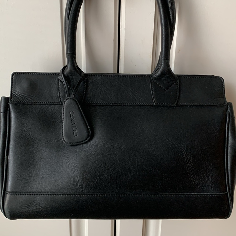 Calvin Klein Black Leather Satchel